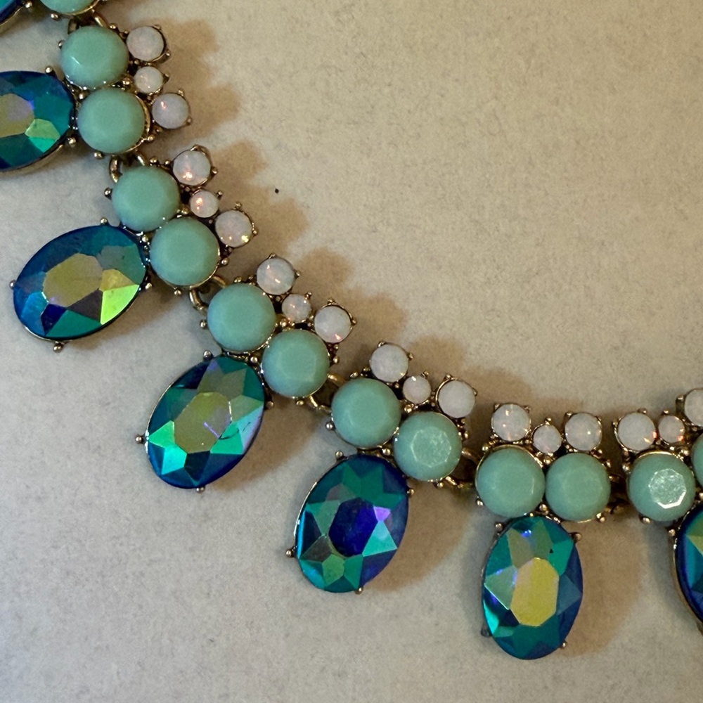 J. Crew Gold and Blue Statement Necklace - Picture 2 of 5